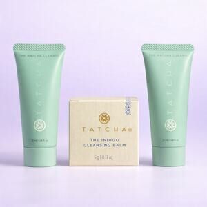 NEW Tatcha Mini Skincare Set Matcha Cleanse + Indigo Cleansing Balm 3pc
